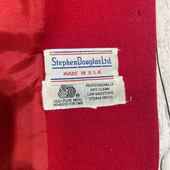 Vintage Wool Stephan Douglas Ltd. Red Double Button Up Career‎ tailored Blazer - Picture 4 of 9